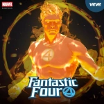 Marvel Fantastic Four Human Torch 3D Digital Collectible – Johnny Storm mit Feuerkraft, Feuerbällen und flammender Pose