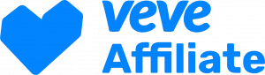 VeVe Affiliate Logo blau auf transparentem Hintergrund
