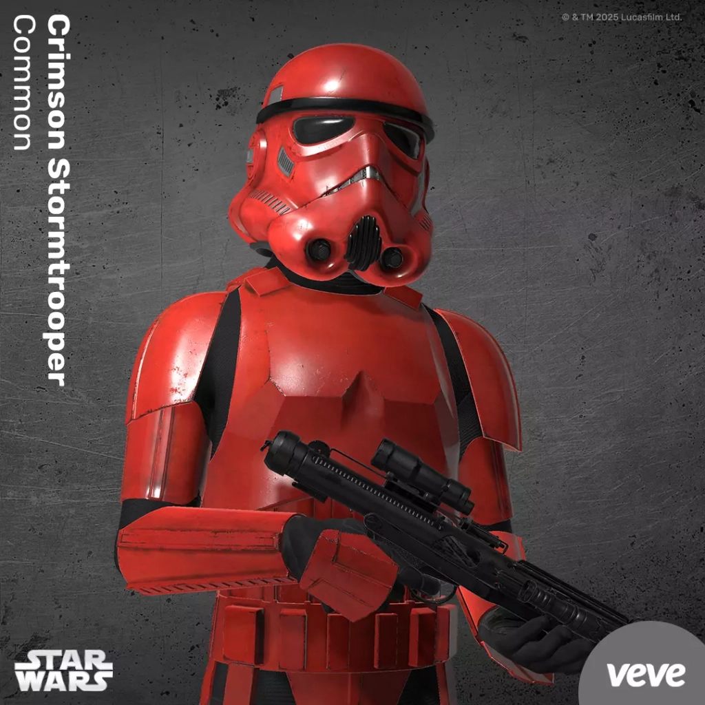 Crimson Stormtrooper – offizielles VeVe Star Wars 3D Digital Collectible NFT, Elite-Soldat des Imperiums in roter Rüstung für Spezialmissionen
