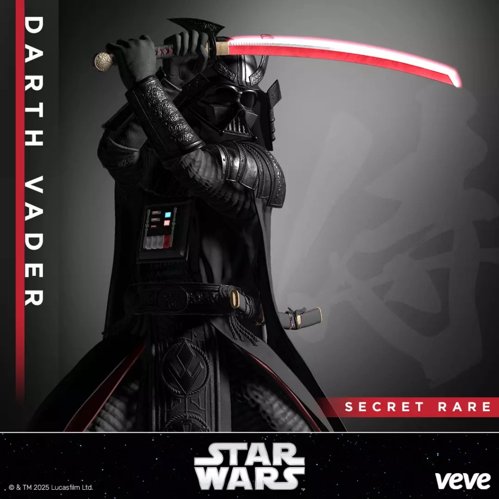 Darth Vader Samurai – offizielles VeVe Star Wars 3D Digital Collectible NFT, Edo-inspirierte Pose mit Katana und Sith-Drachen Symbolik