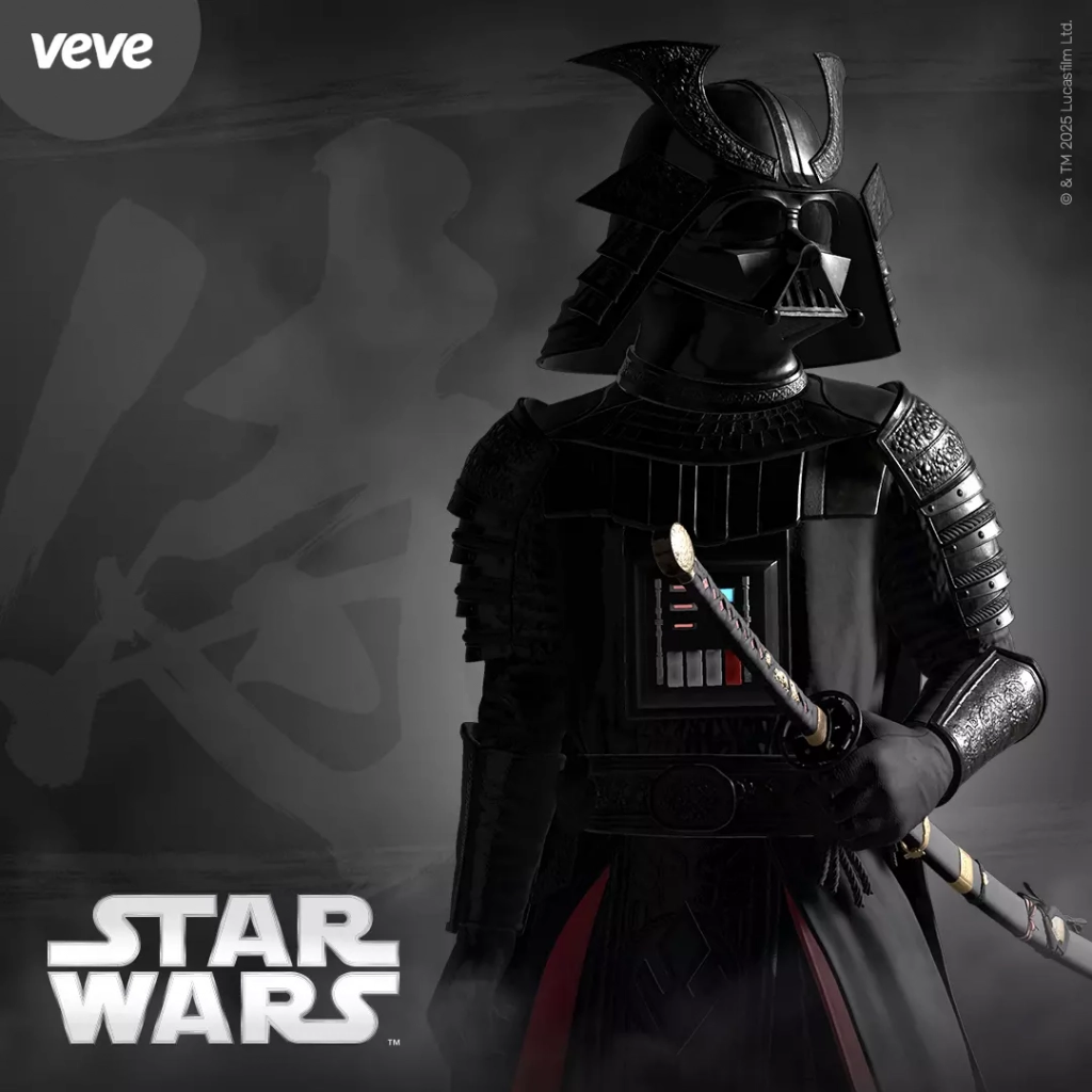 Darth Vader Samurai Series – offizielles VeVe Star Wars 3D Digital Collectible NFT, Sith Lord in Edo-inspirierter Samurai-Rüstung mit Sith Symbolik