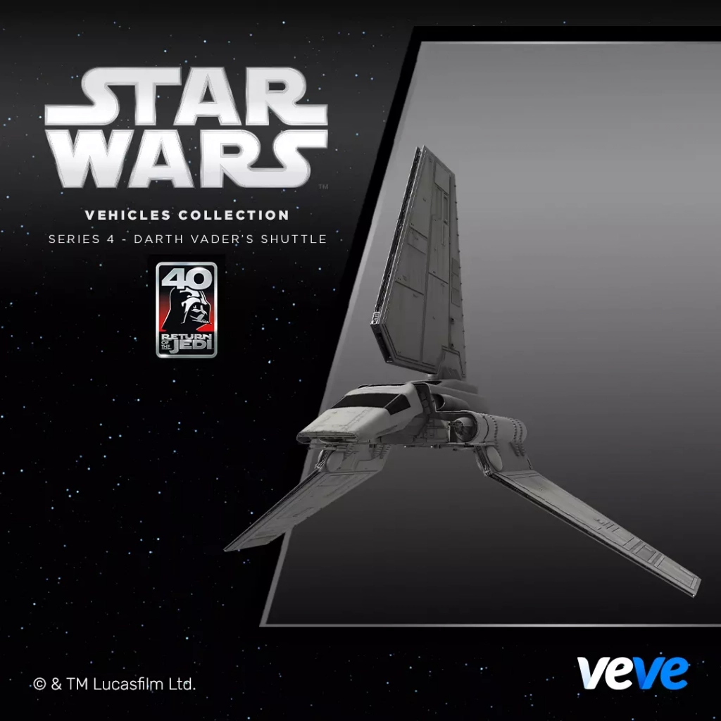 Darth Vader Lambda-Klasse T-4a Shuttle – offizielles VeVe 3D Digital Collectible, Star Wars NFT mit animierter Start- und Lande-Sequenz