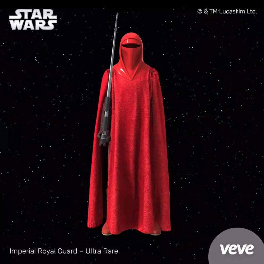 Imperial Royal Guard – offizielles VeVe Star Wars 3D Digital Collectible NFT, kaiserliche Wachen in roter Rüstung als Elite-Schutz des Imperators
