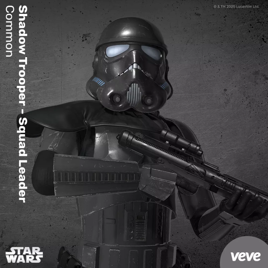 Shadow Trooper Squad Leader – offizielles VeVe Star Wars 3D Digital Collectible NFT, Elite-Soldat des Galaktischen Imperiums in schwarzer Rüstung