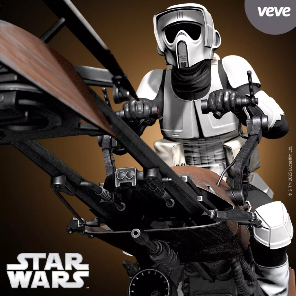 Aratech 74-Z Speeder Bike – offizielles VeVe Star Wars 3D Digital Collectible NFT, ikonisches Fahrzeug aus Clone Wars und Galactic Civil War