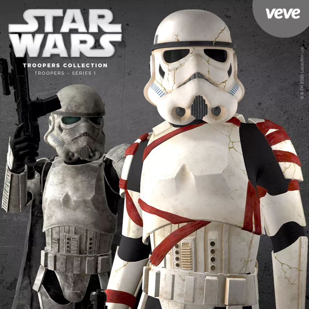 Star Wars Stormtrooper, Crimson Trooper und Shadow Trooper – offizielle VeVe 3D Digital Collectibles NFTs der imperialen Soldaten des Galaktischen Imperiums
