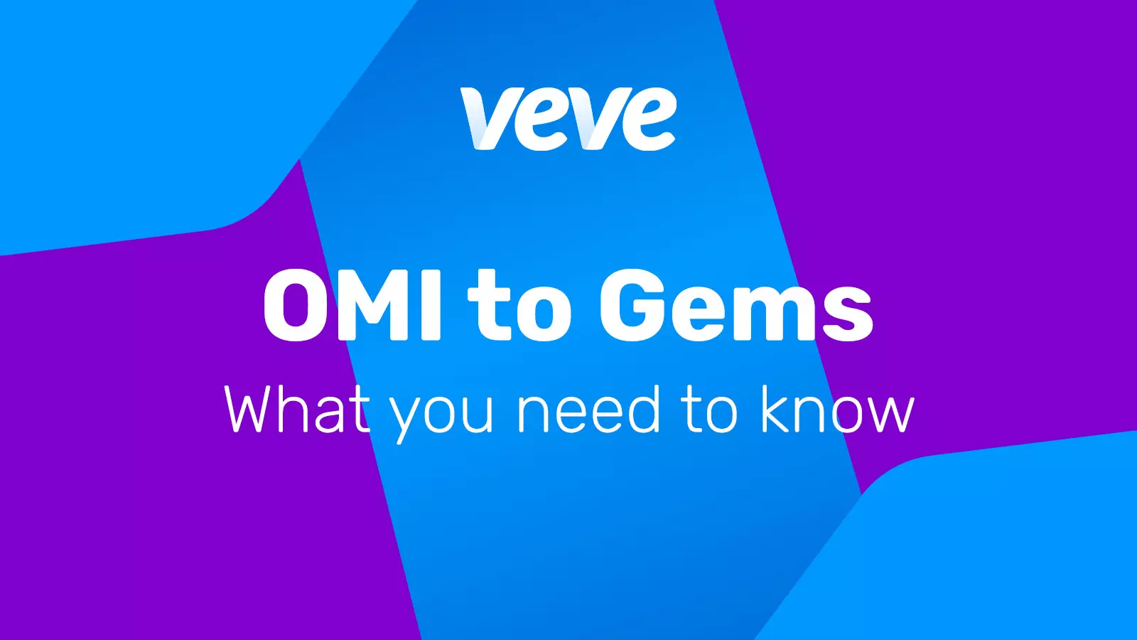 VeVe OMI to Gems – offizielles Banner in Blau