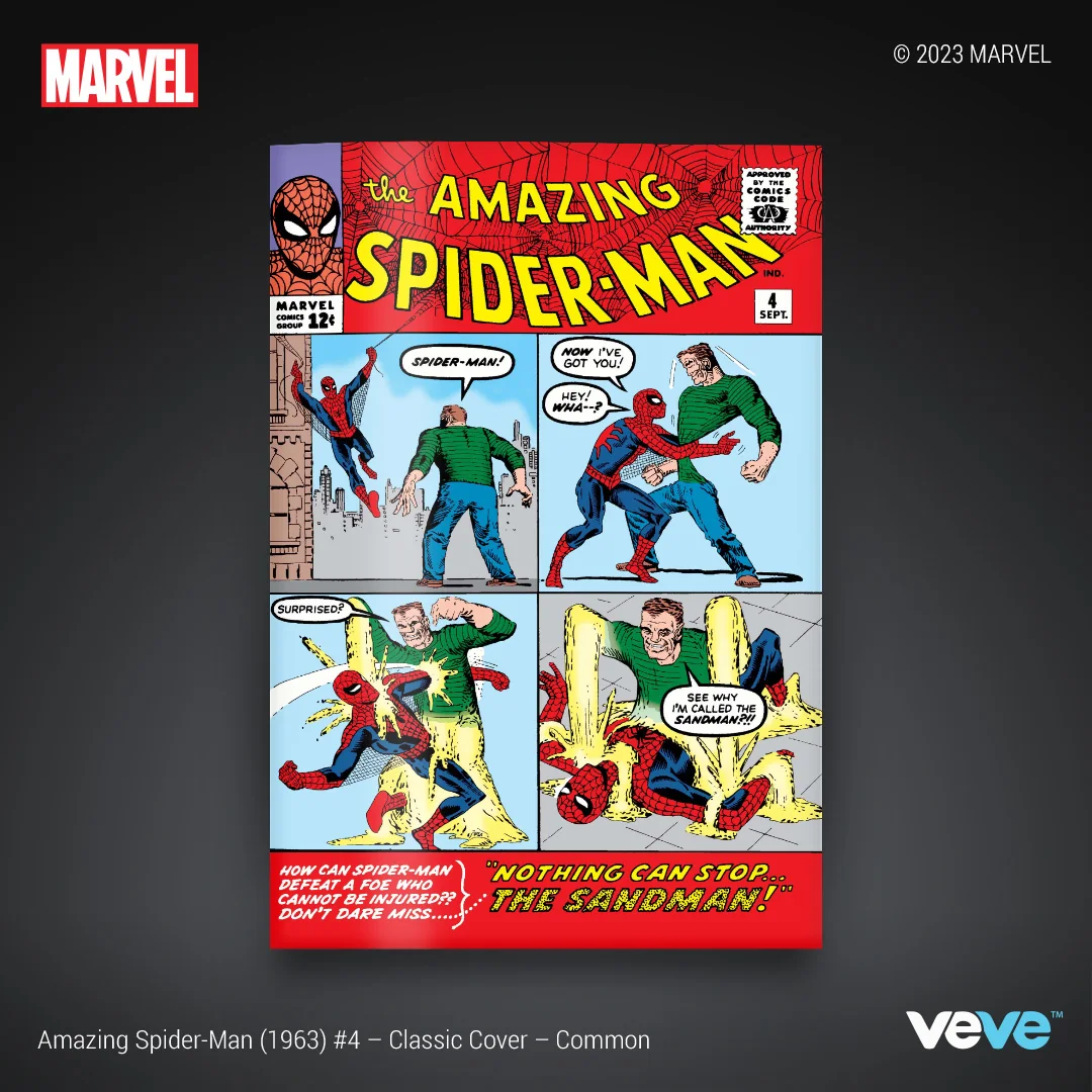 Cover von Amazing Spider-Man (1963) #4 als VeVe Digital Comic: Spider-Man kämpft gegen Sandman auf dem Classic Cover.