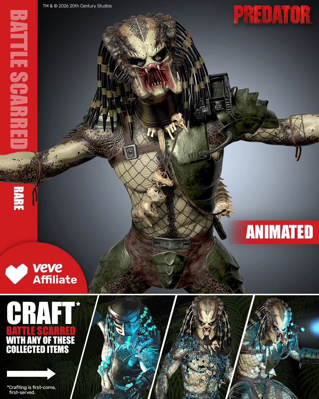 Jungle Predator Battle Scarred als VeVe Exclusive Motiv, digitales Collectible aus der Predator-Reihe innerhalb der Jungle Predator Serie.
