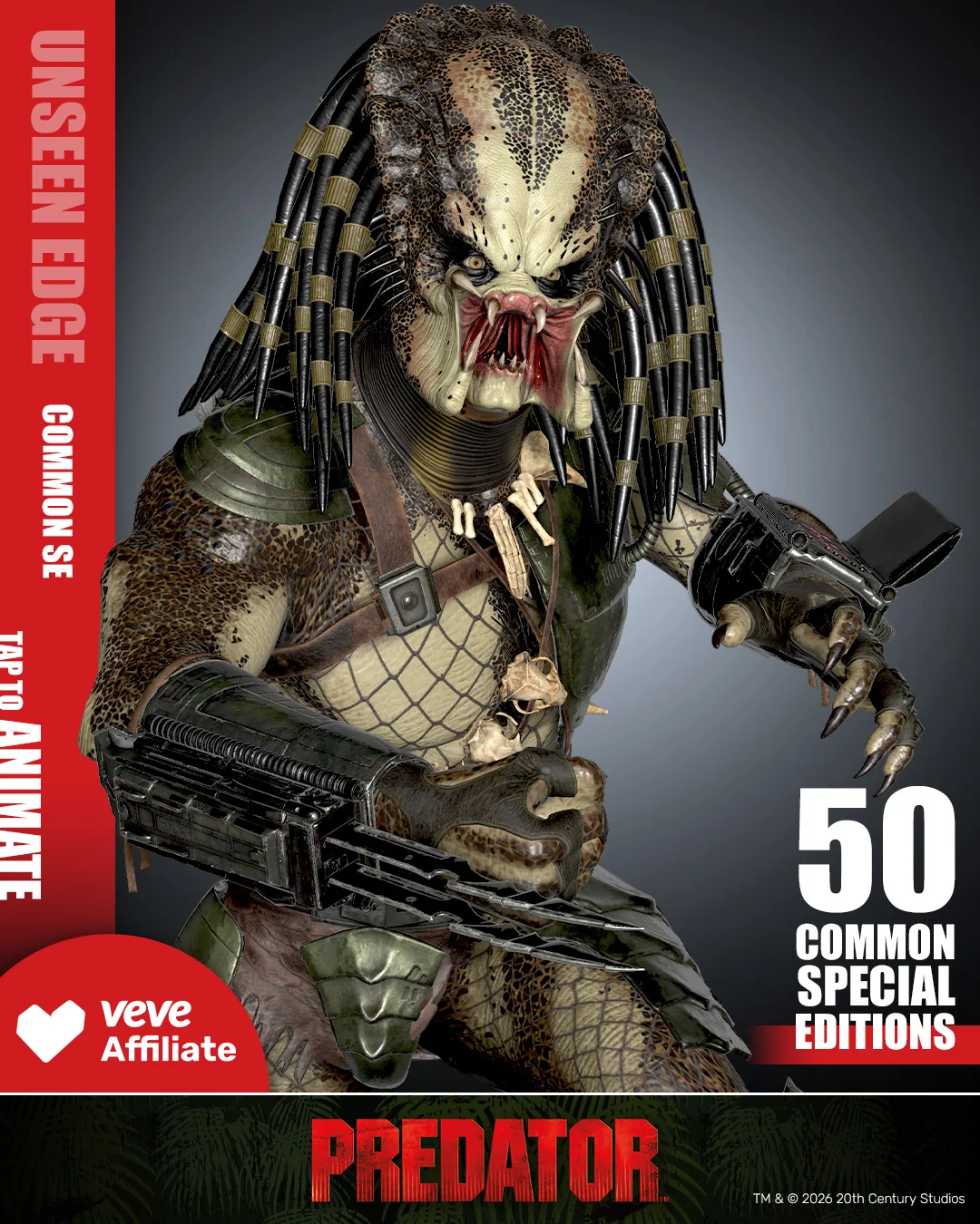 Jungle Predator Unseen Edge als VeVe Exclusive Bildmotiv zur Predator-Reihe, digitales Collectible mit Bezug auf Stealth und Waffen-Details.