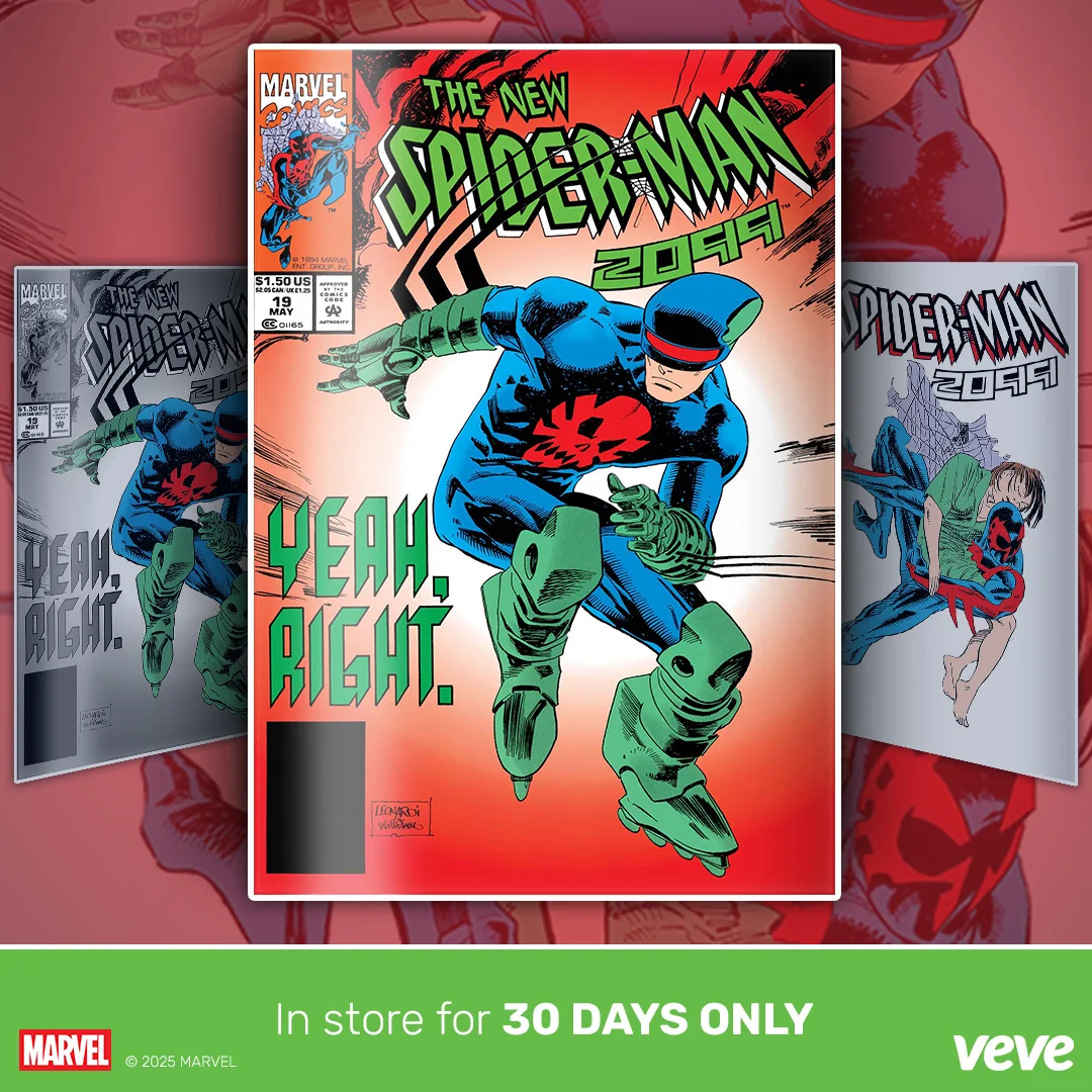 Cover von Marvel's Spider-Man 2099 #19 als VeVe Digital Comic, klassisches Comic-Cover-Layout mit VeVe-Branding.