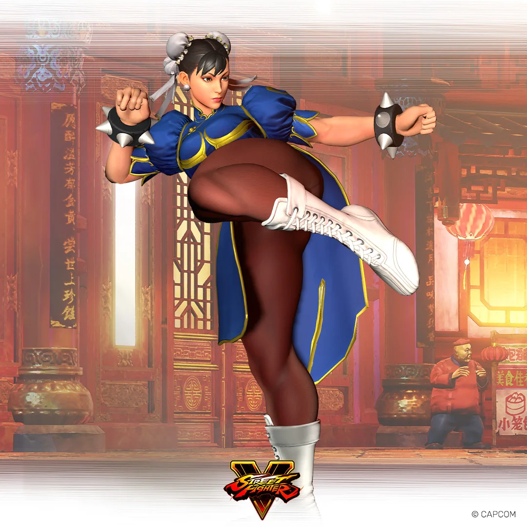 Street Fighter V Chun-Li als VeVe Exclusive Collectible, geeignet für Abschnitt zu Charaktereigenschaften und Beziehungen (Cammy, Dolls).