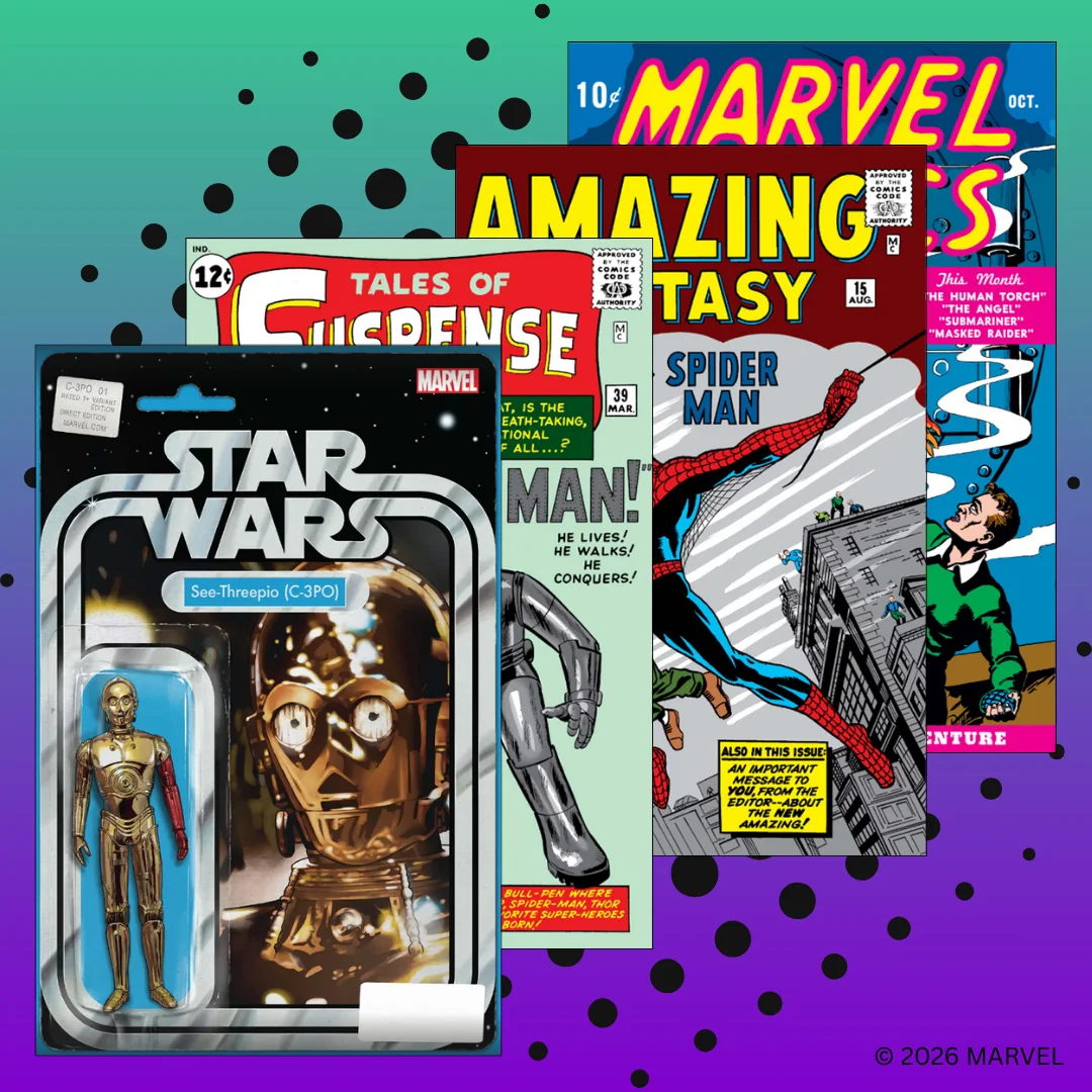 Comic-Cover-Visual für VeVe Comics mit Fokus auf Sammeln: limitierte digitale Comics, Sammlungsverwaltung und AR-Ansicht.