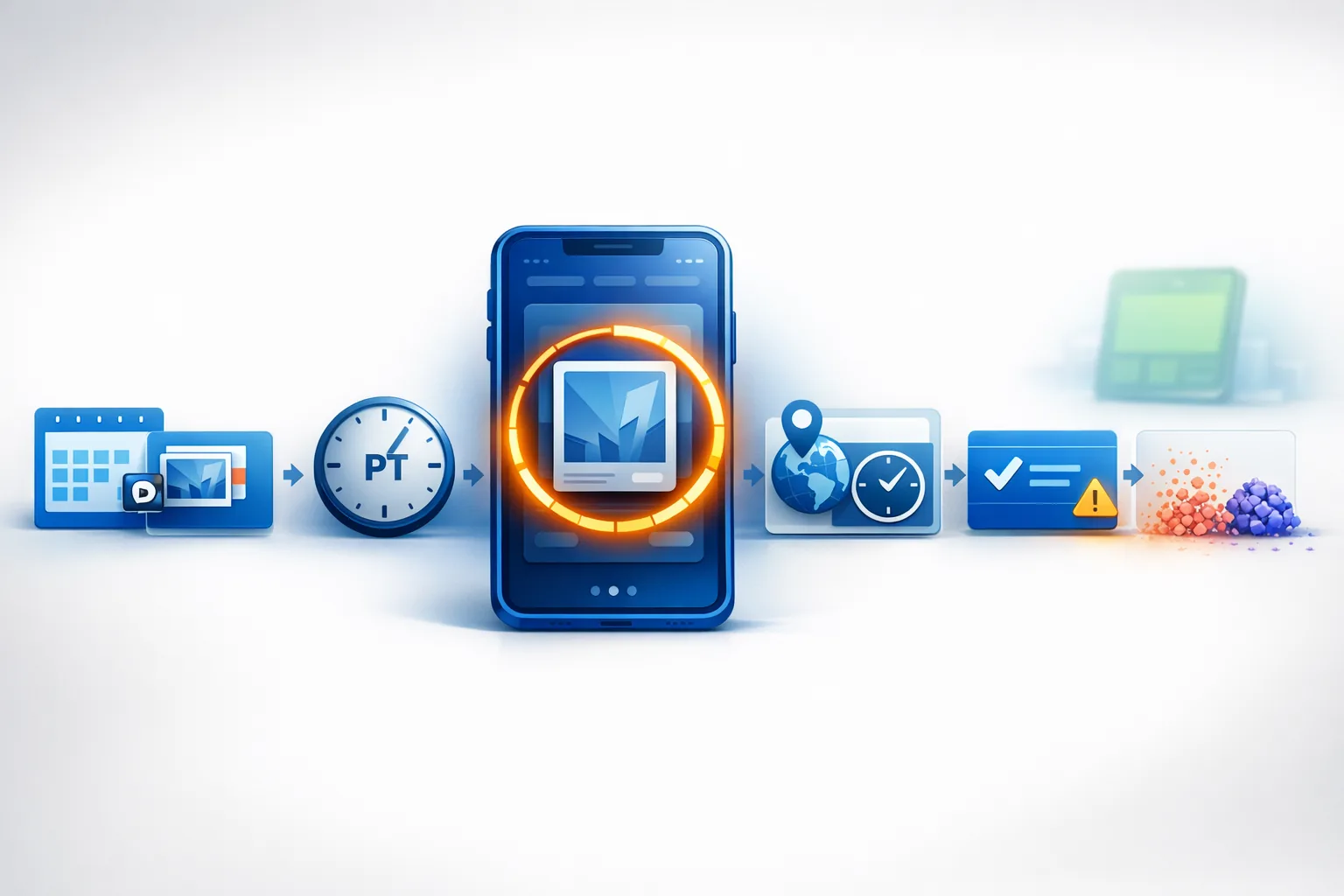 How-to-Grafik mit Release-Datum, PT-Uhrzeit, 30-Tage-Ring, lokaler Zeitzone und Prüfung vor und nach dem Burn im VeVe-Store.