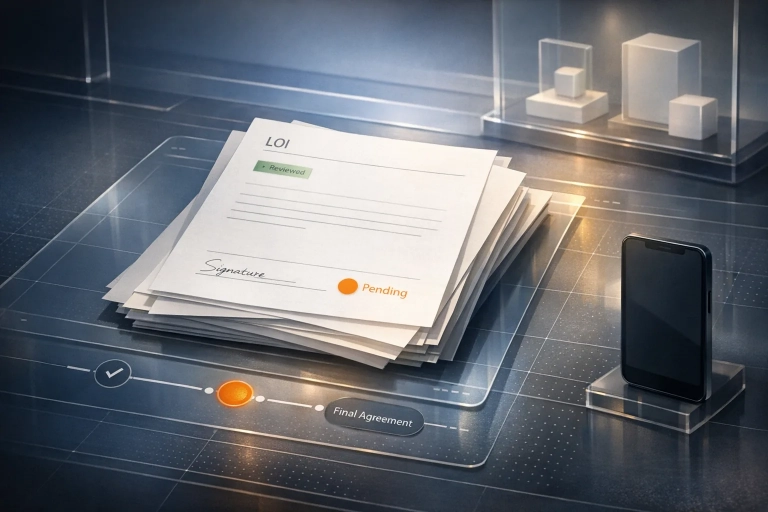 Vertrags- und Filing-Stack mit offener Signaturzeile, Timeline und geschützter Sammler-App-Szene zum VeVe-Merger-Update.