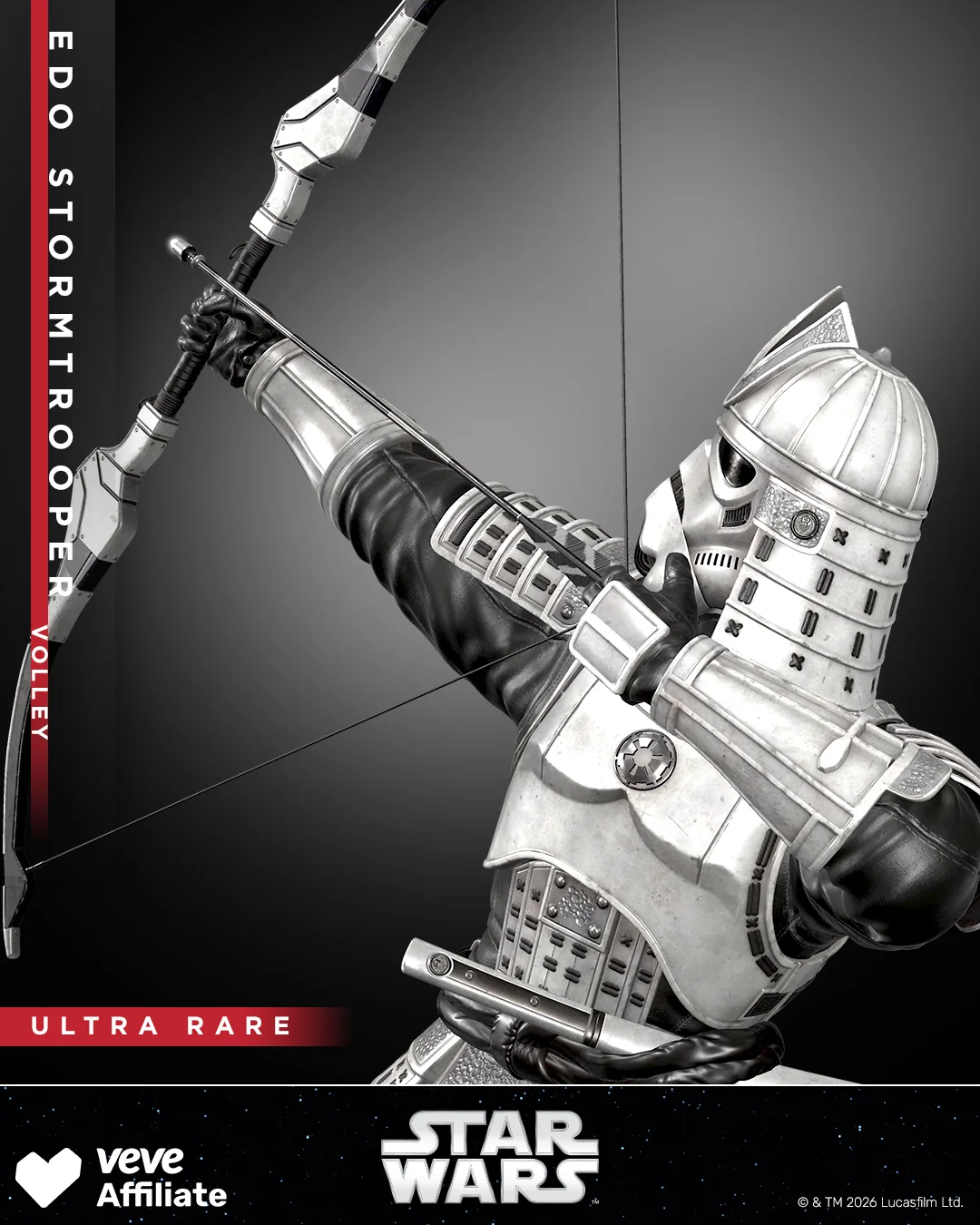 Star Wars Edo Stormtrooper Volley in dynamischer Bogenpose mit sichtbarer Ultra-Rare-Kennzeichnung.