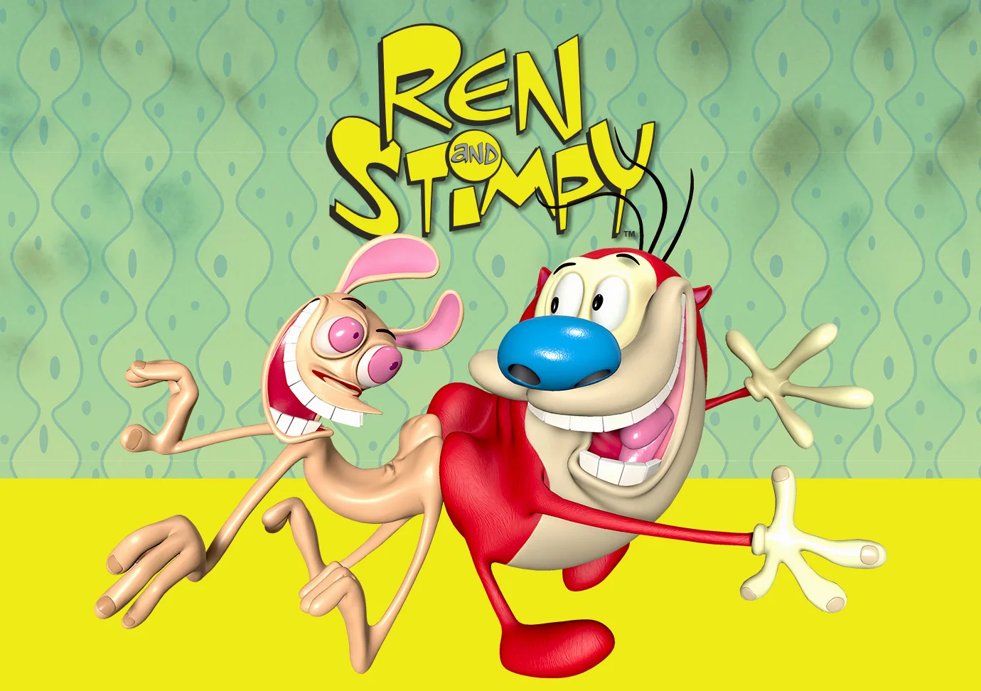 Ren und Stimpy als VeVe Digital Collectibles mit Logo vor gruenem Hintergrund im Paramount-Drop