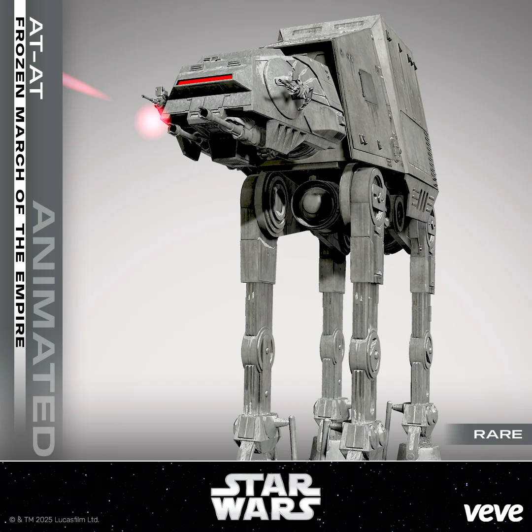 VeVe Star Wars AT-AT Frozen March of the Empire als animiertes Rare Collectible mit Blastereffekt