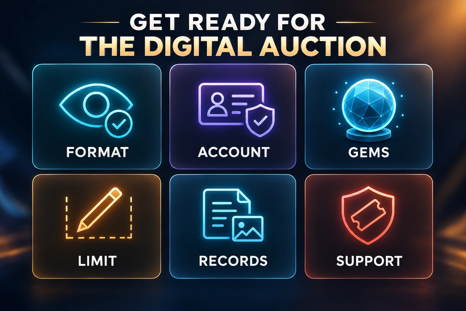 Before bidding, check the format, account, Gems balance, personal limit, records and support route.