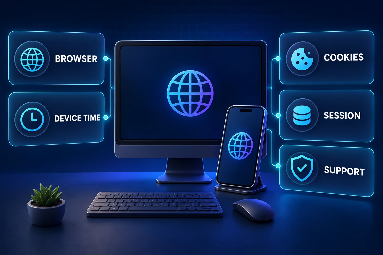 Bei Web-Zugangsproblemen Browser, Gerätezeit, Cookies und Sitzung prüfen und bei Bedarf den Support kontaktieren.