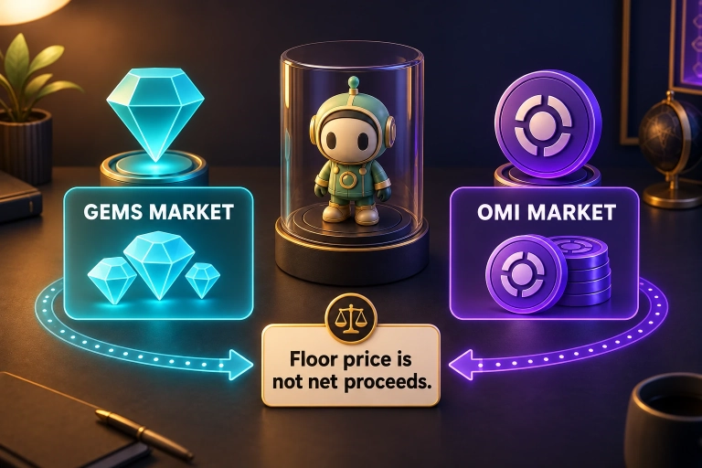 Gems- und OMI-Märkte haben unterschiedliche Preise und Bedingungen. Ein angebotener Floorpreis entspricht nicht dem Nettoerlös eines Verkaufs.