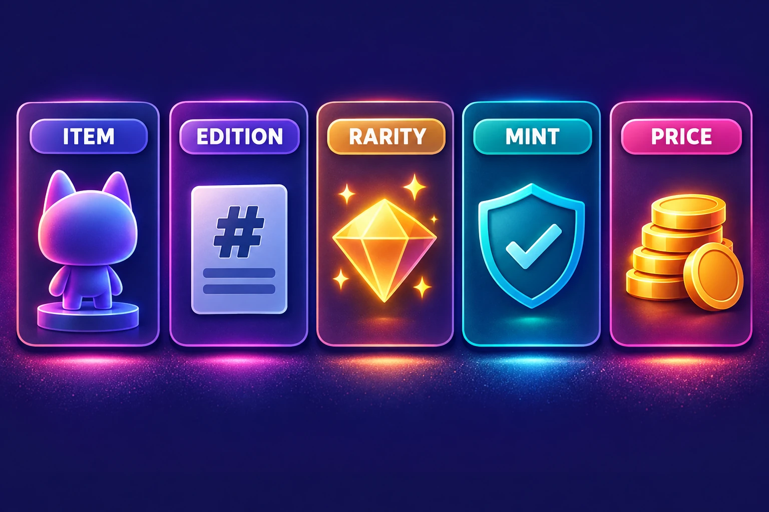 Check the item, edition, rarity, mint number and price in the official collectible details.